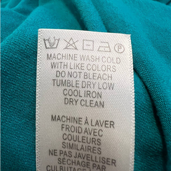 Adrianna Papell Tunic Blouse in Green Blue with Embroidered Collar Size XL - Picture 6 of 6